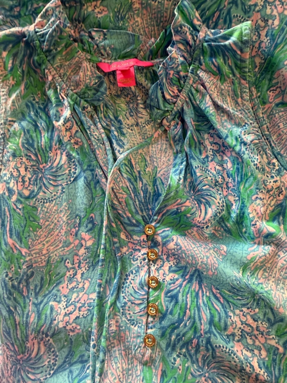 Lilly Pulitzer Malone Cotton Maxi Dress Las Olas Aqua Strong Current Sea Large - Picture 6 of 6